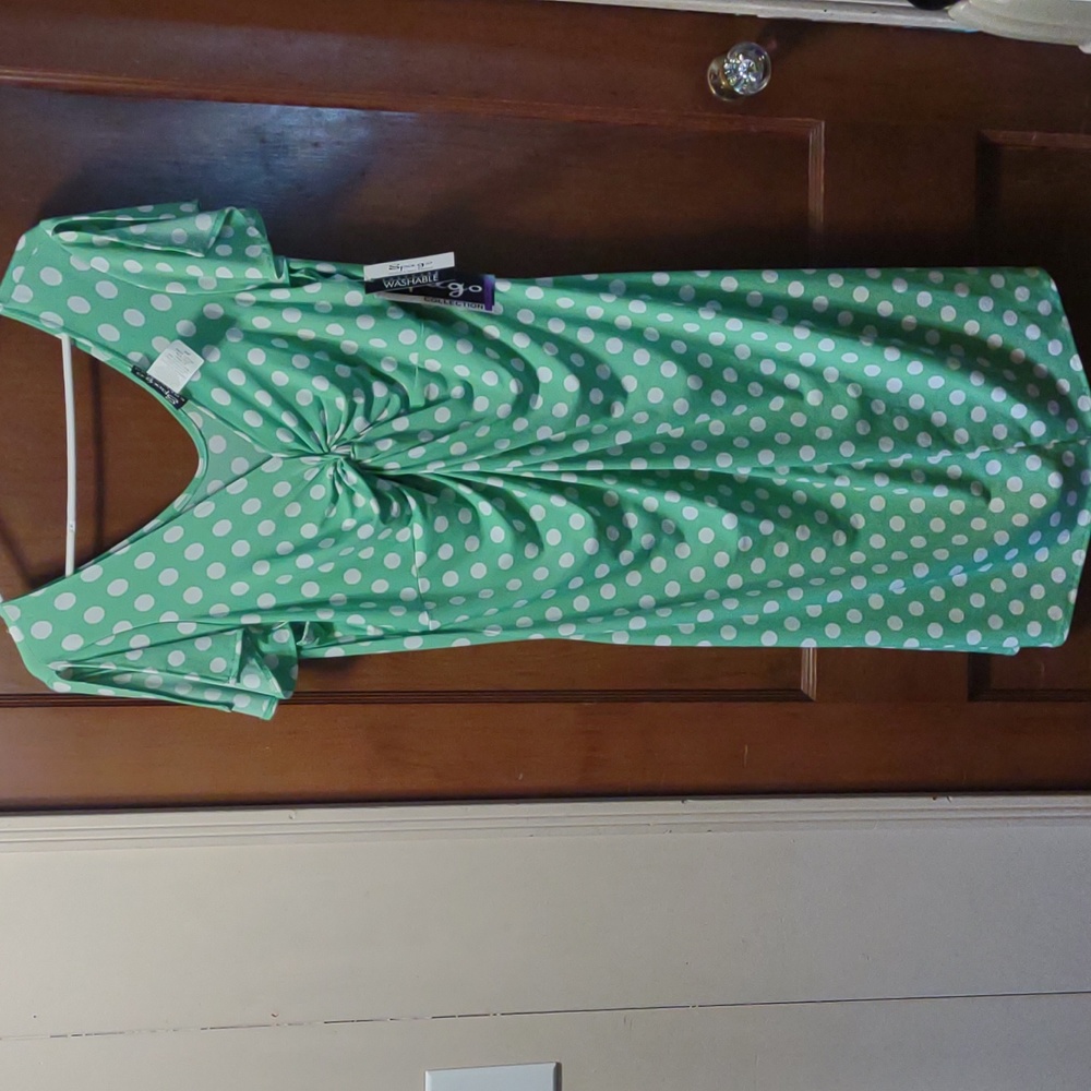 Vintage spago collection polka dot summer dress split sleeve 90s Y2K retro party